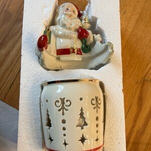 Festive Santa Candle Holder Lenox Santa candle hugger